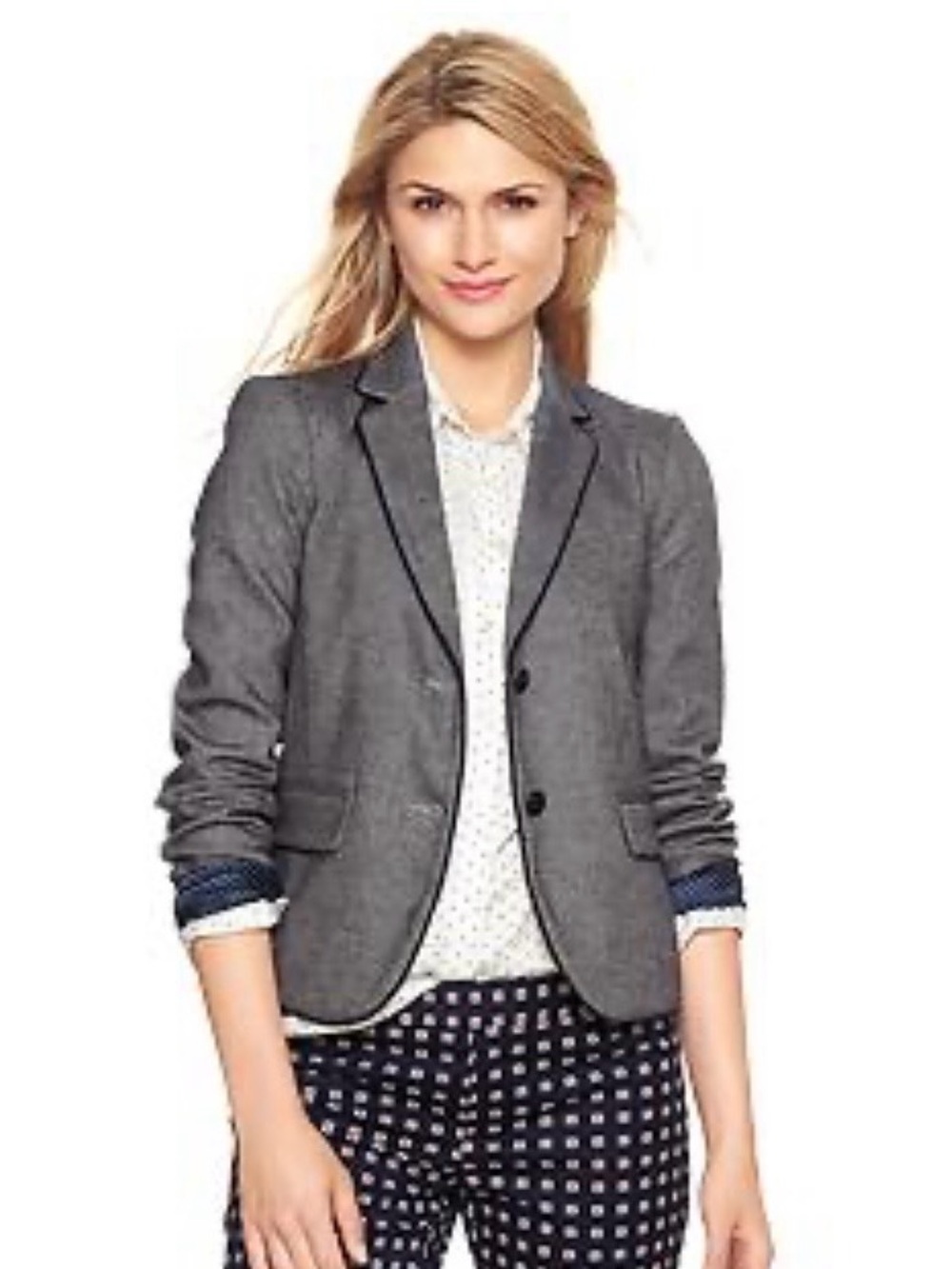 Gap Women’s Gray The Academy Blazer Size 10 Preppy Office Work jacket Academia